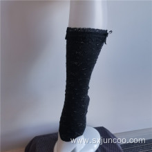 Elegant Charming Black Stretch Embroidery Lace Crew Socks